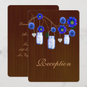 Carte de réception en pots Mason Rustique Bleu de  (Devant / Derrière)
