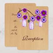 Carte de réception en pots Mason violet rustique d (Devant / Derrière)