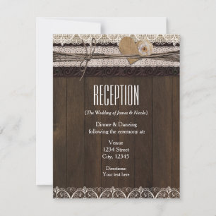Carte de réception en toile de jute et bois rustiq
