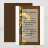 Carte de réception en toile de jute Fleur de tourn (Devant / Derrière)