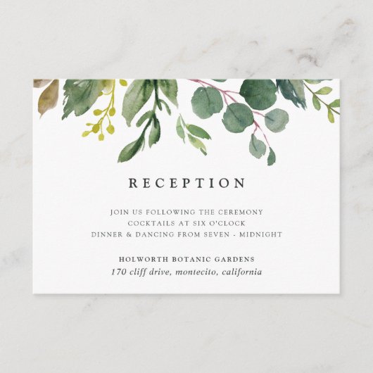 Carte de réception Eucalyptus Grove (Devant)