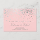 Carte de réception Faux Blush argenté Confetti (Devant)