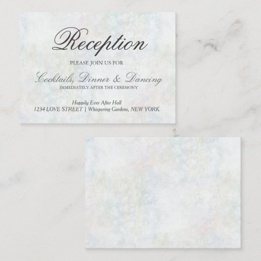 Carte de réception Faux Pastel Rainbow Bokeh (Devant / Derrière)