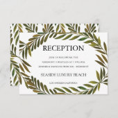 Carte de réception feuille peinte à la main (Devant / Derrière)