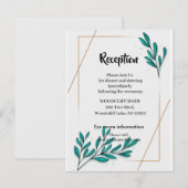 Carte de réception Feuilles de papier alu floral V (Devant / Derrière)