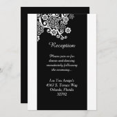 Carte de réception Fleur Noir et Blanc 3,5x7 (Devant / Derrière)