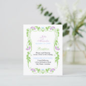 Carte de réception Fleurs et volutes de feuilles é (Debout devant)