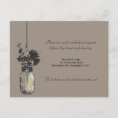 Carte de réception Fleurs sauvages & Pot Mason (Devant)