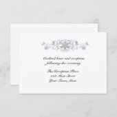 Carte de réception Flocons de neige bleu argenté (Devant / Derrière)