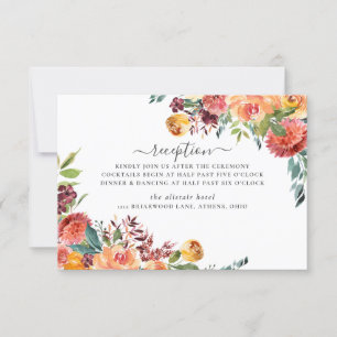 Carte de réception Florale Automne