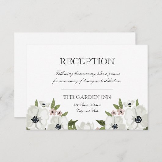 Carte de réception florale charmante (Devant / Derrière)