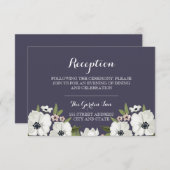 Carte de réception florale charmante - violet (Devant / Derrière)