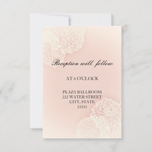 Carte de réception florale de chrysanthème rose (Devant)