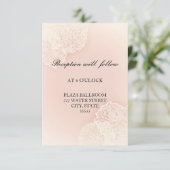 Carte de réception florale de chrysanthème rose (Debout devant)