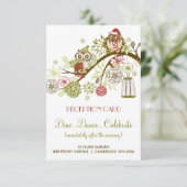 Carte de réception Florale Rétro Hiver pour les Fê (Debout devant)