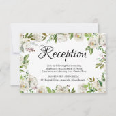 Carte de réception Florale Rose blanche (Devant)