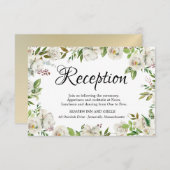 Carte de réception Florale Rose blanche (Devant / Derrière)