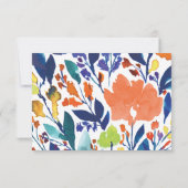 Carte de réception florale vibrante (Dos)