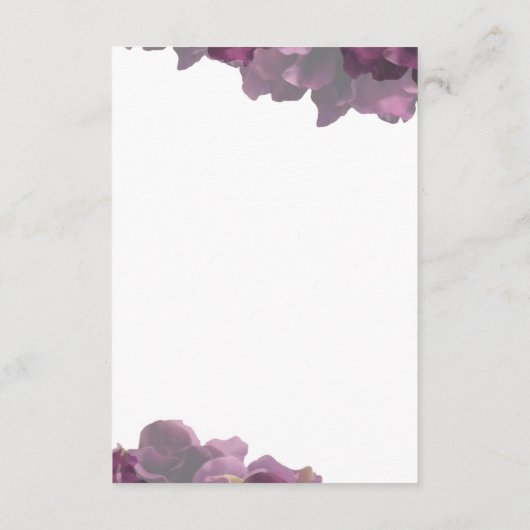 Carte de réception florale violette (Dos)