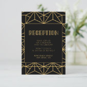 Carte de réception géométrique art déco vintage de (Debout devant)