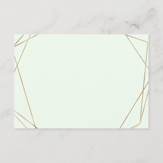 Carte de réception géométrique Eucalyptus Greenery (Dos)