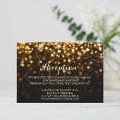 Carte de réception Gold Black Hollywood Glitz Glam (Debout devant)