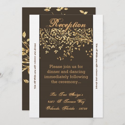 Carte de réception Gold Foil Automne Arbre d'autom (Devant / Derrière)