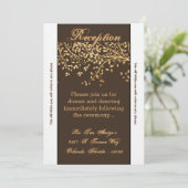 Carte de réception Gold Foil Automne Arbre d'autom (Debout devant)