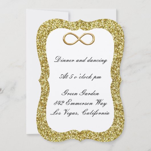 Carte de réception Gold Glitter Gold Infinity (Devant)