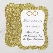 Carte de réception Gold Glitter Gold Infinity (Devant / Derrière)