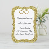 Carte de réception Gold Glitter Gold Infinity (Debout devant)