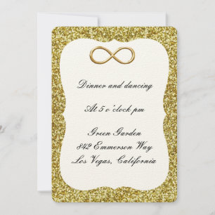 Carte de réception Gold Parties scintillant Gold I