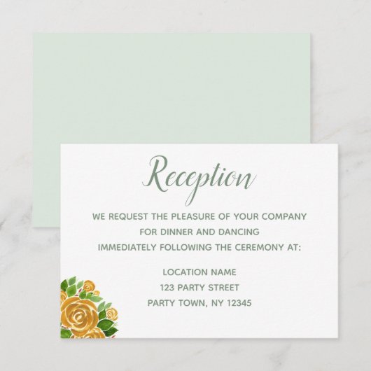 Carte de réception Gold Rose (Devant / Derrière)