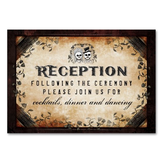 Carte de réception gothique Brown 3x5 #1 - moins c (Devant)