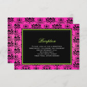 Carte de réception Green Pink and Black Mariage da (Devant / Derrière)