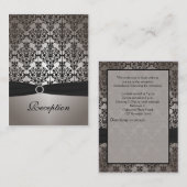 Carte de réception Gris et Noir Damas (Devant / Derrière)