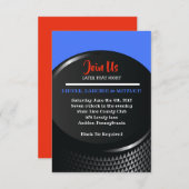 Carte de réception HOCKEY Bar Bar Mitzvah (Devant / Derrière)