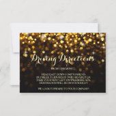 Carte de réception Hollywood Glitz Glam or et noir (Dos)