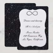 Carte de réception Infinity Argent Pailleté Noir (Devant / Derrière)
