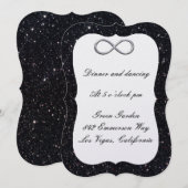 Carte de réception Infinity Argent Pailleté Noir (Devant / Derrière)