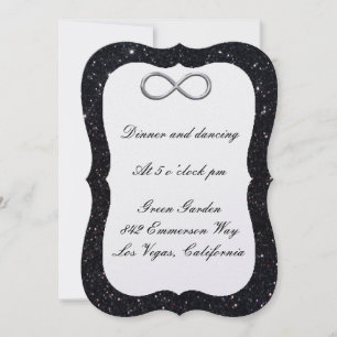 Carte de réception Infinity Argent Pailleté Noir