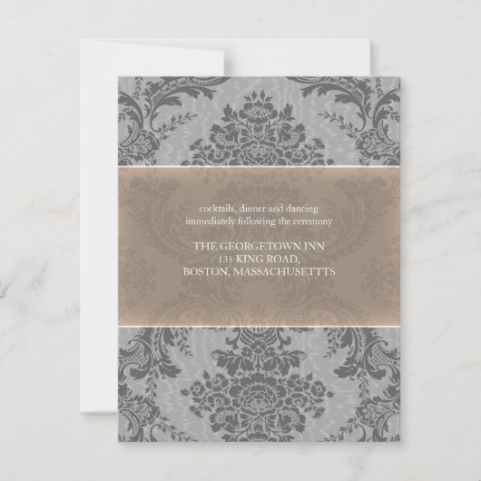 Carte de réception Lavender Elegant Damask (Devant)