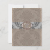 Carte de réception Lavender Elegant Damask (Dos)