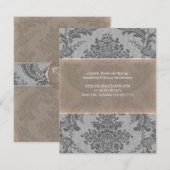 Carte de réception Lavender Elegant Damask (Devant / Derrière)
