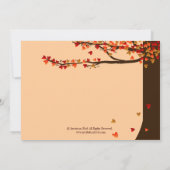 Carte de réception Love Birds Falling Hearts Oak T (Dos)