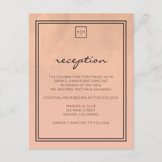 Carte de réception Luxe Burgundy et Blush (Devant)