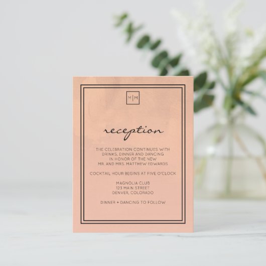 Carte de réception Luxe Burgundy et Blush (Debout devant)