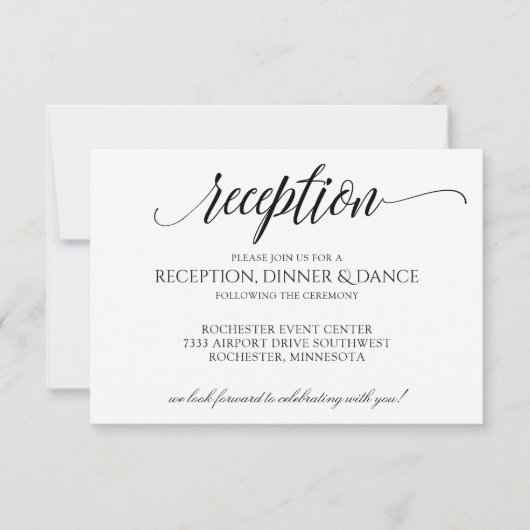 Carte de Réception Luxueuse Calligraphie-Typograph (Devant)