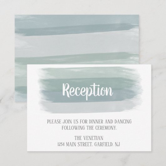 Carte de réception mariage Aquarelle (Devant / Derrière)