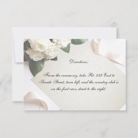 Carte de Réception Mariage Blanc Modèle Personnali (Dos)